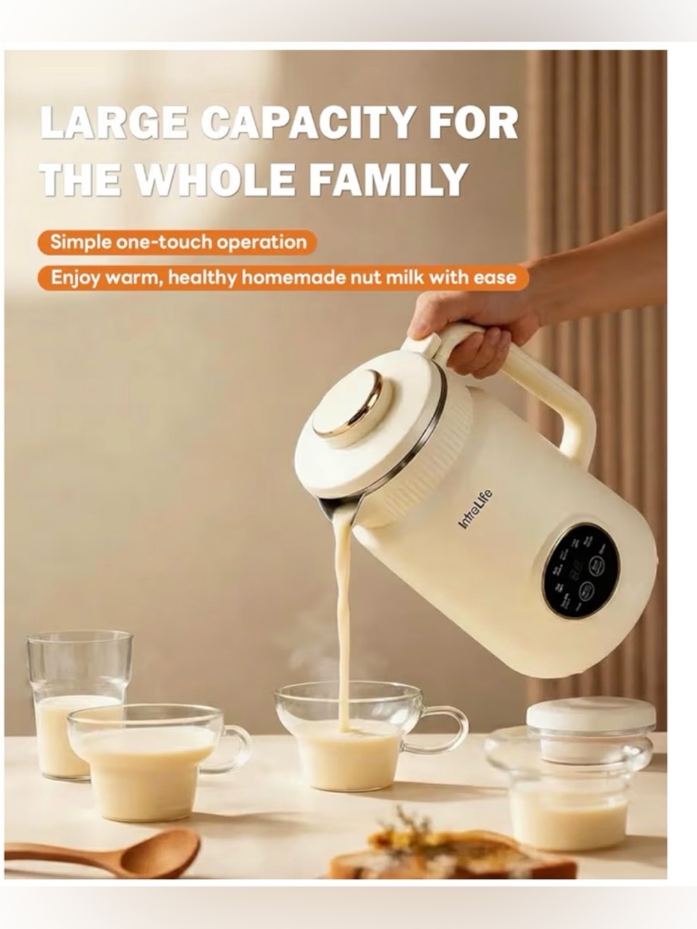 IntreLife Electric 34 oz Nut Milk Maker Machine, 8 in 1 - Picture 7 of 11